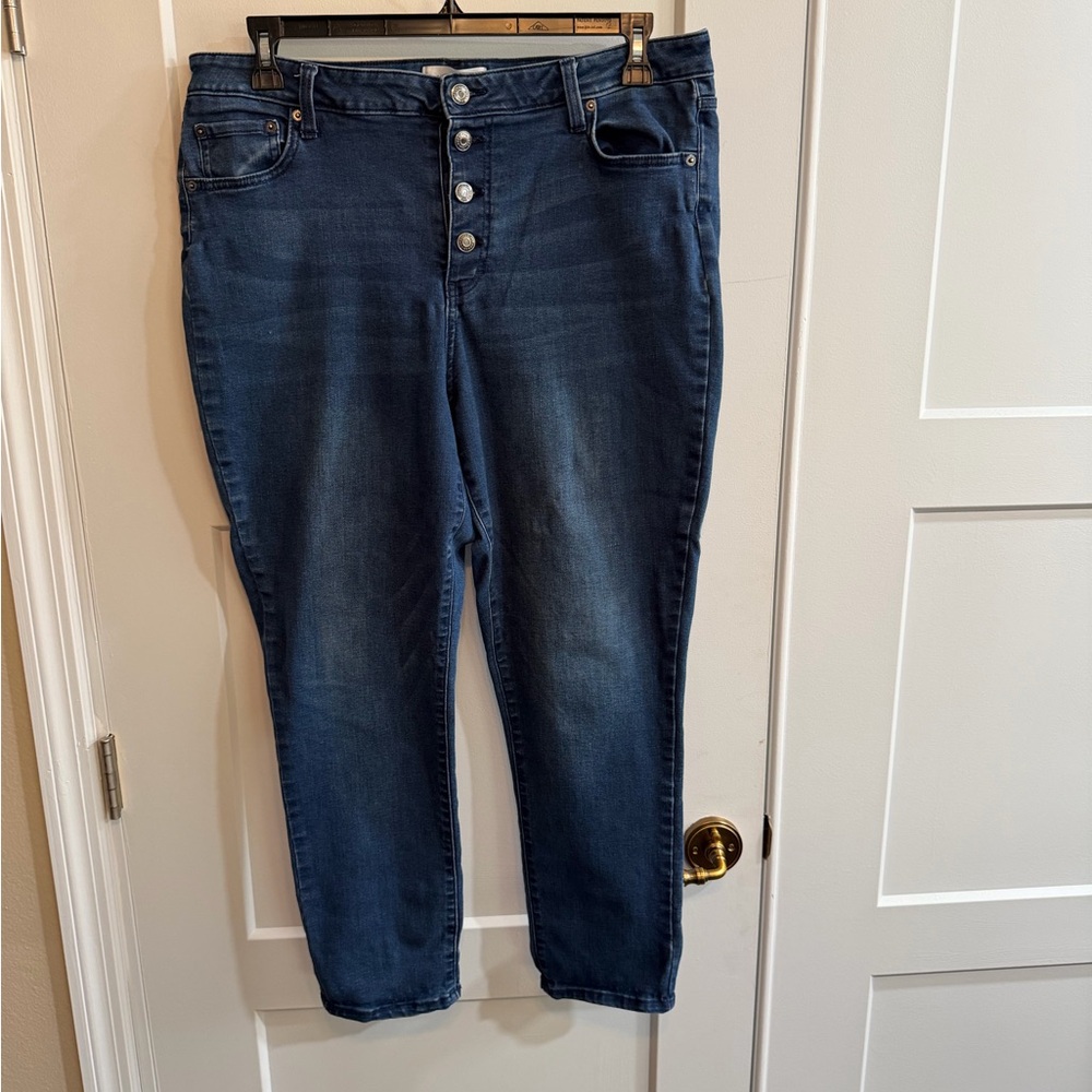 POPSUGAR Dark Blue Ankle Jeans